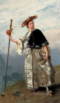 Gustave Jacquet Painting - En el retrato de la dama Hilltop Gustave Jean Jacquet